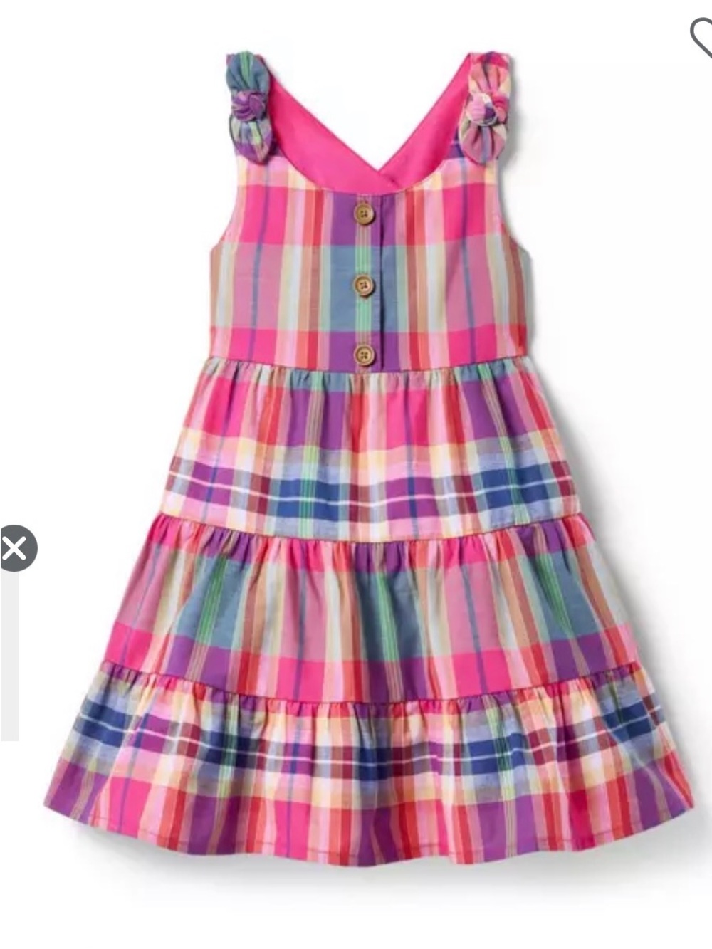 NWT Janie And Jack Plaid Tiered Dress Cross Cross 6
